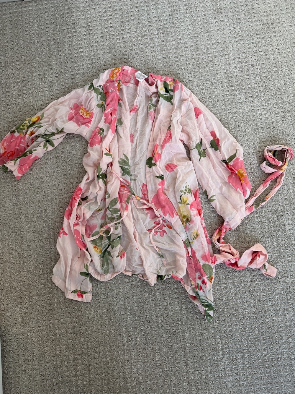 Plum Pretty Sugar Pink Floral Sheer Robe